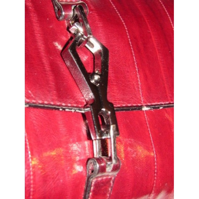 Tom Ford era Gucci Jackie Burgundy Eel Skin Leather Purse