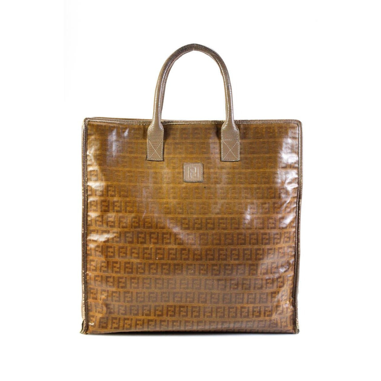 Fendi vintage brown Zucchino print tote