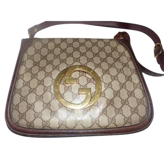 Gucci Brown Guccissima Print Leather Original Blondie Saddle Bag