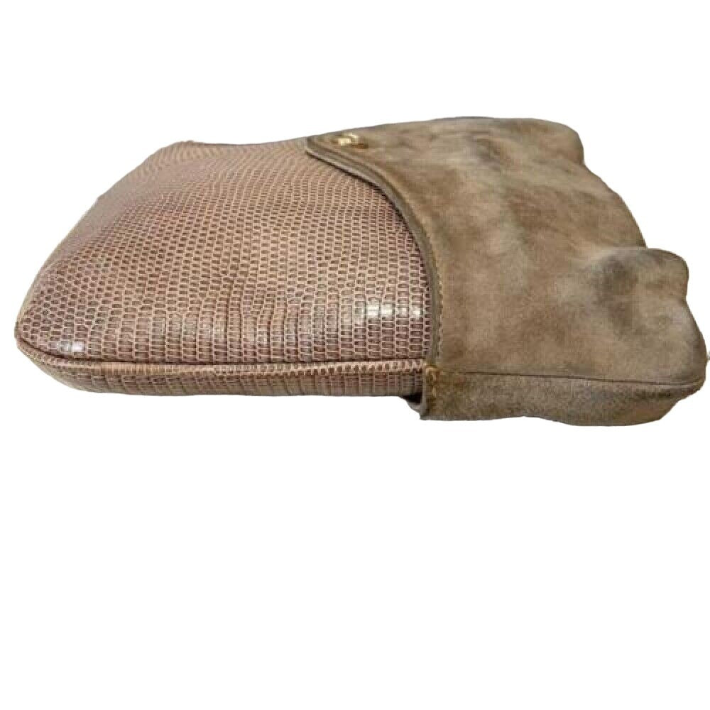 Rare, Gucci, taupe lizard leather, bucket bag with a removeable long gold chain strap