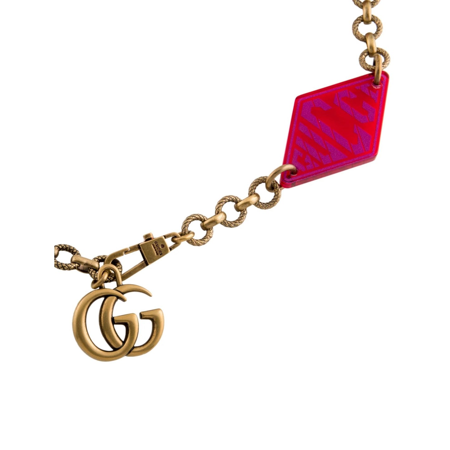 Gucci NEW Marmont gold chain & red Lucite belt - Alla Moda Vintage