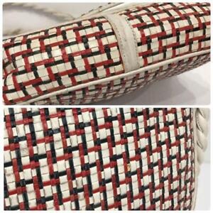 Gucci red white & blue intrecciatio leather XL hobo