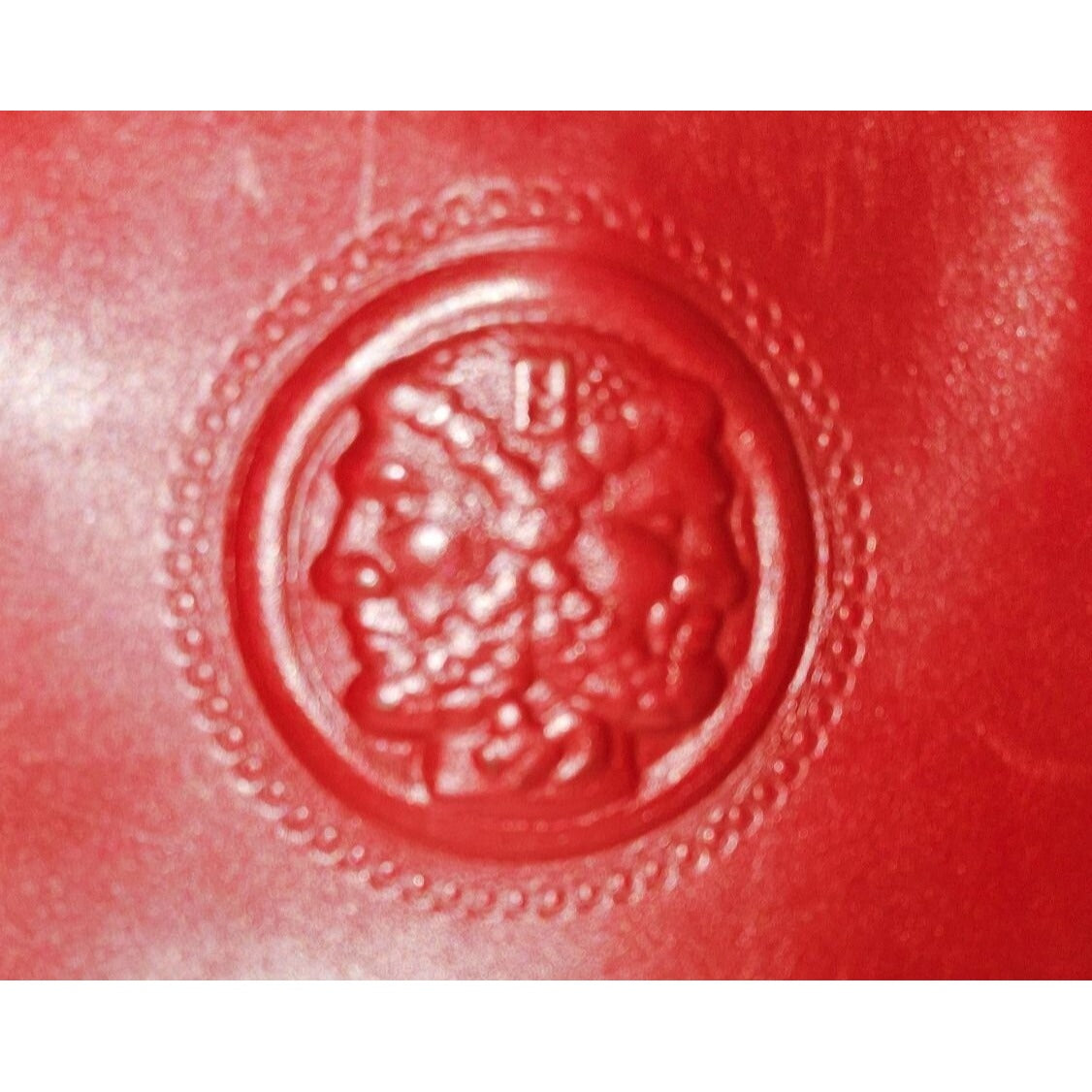 Fendi red leather Janus head satchel