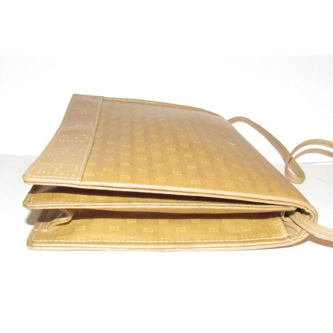 Fendi dark yellow Zucchino print two-way purse w FF trim