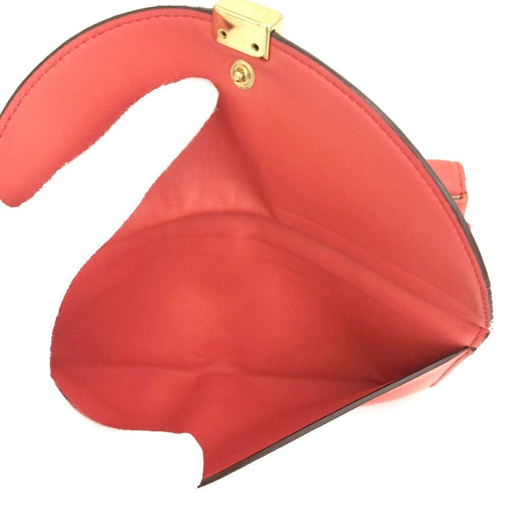 Chloe red leather Georgia XL wallet w double snap envelope top