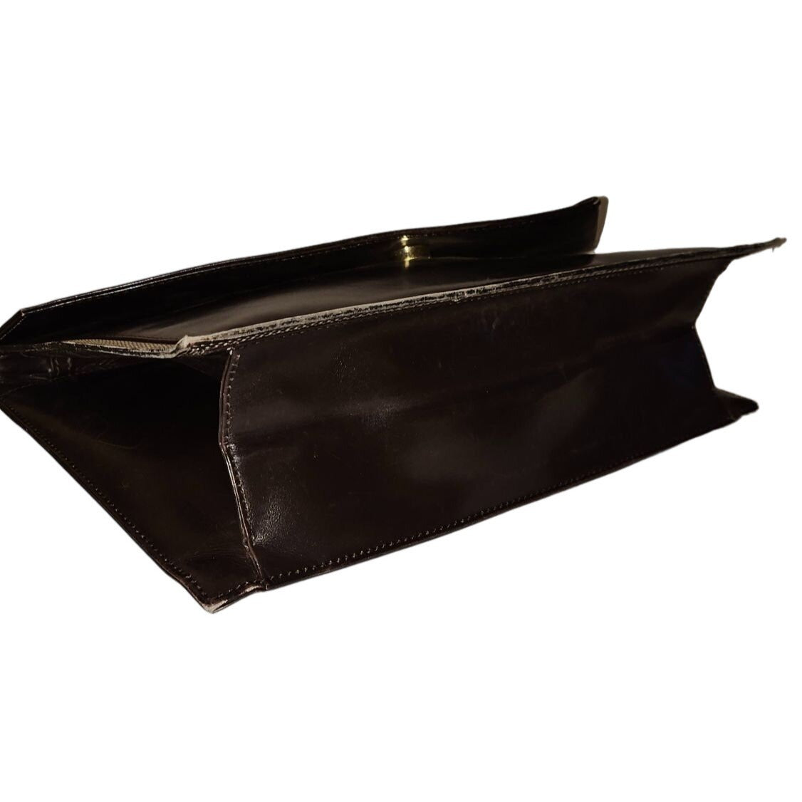 Loewe mahogany leather asymmetrical XL clutch