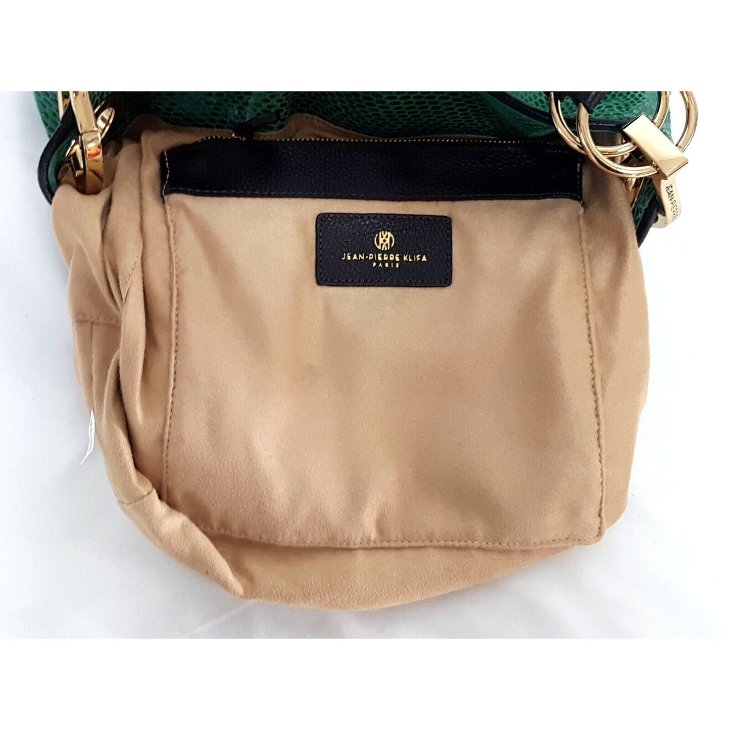 Jean- Pierre Klifa green lizard XL hobo w gold accents