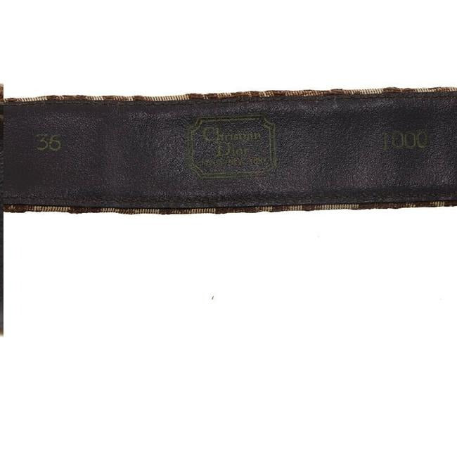 Dior Brown Trotter Print Leather Belt w Chrome Buckle