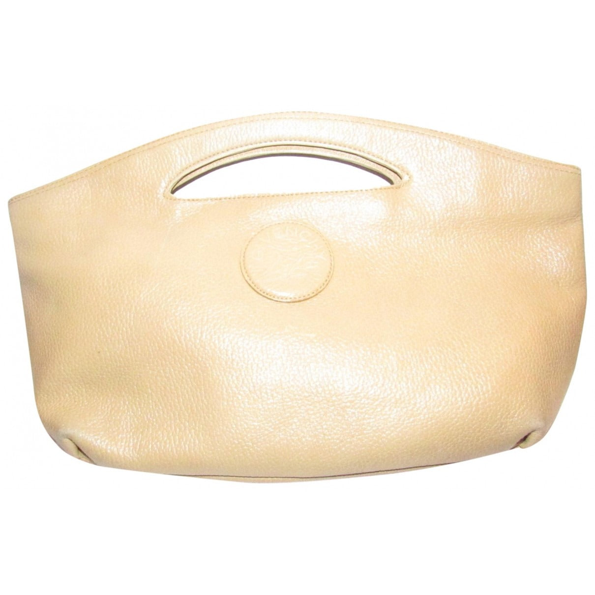Vintage, Givenchy camel-coloured textured leather, large tote with a leather port hole/punch in the center of the top handle