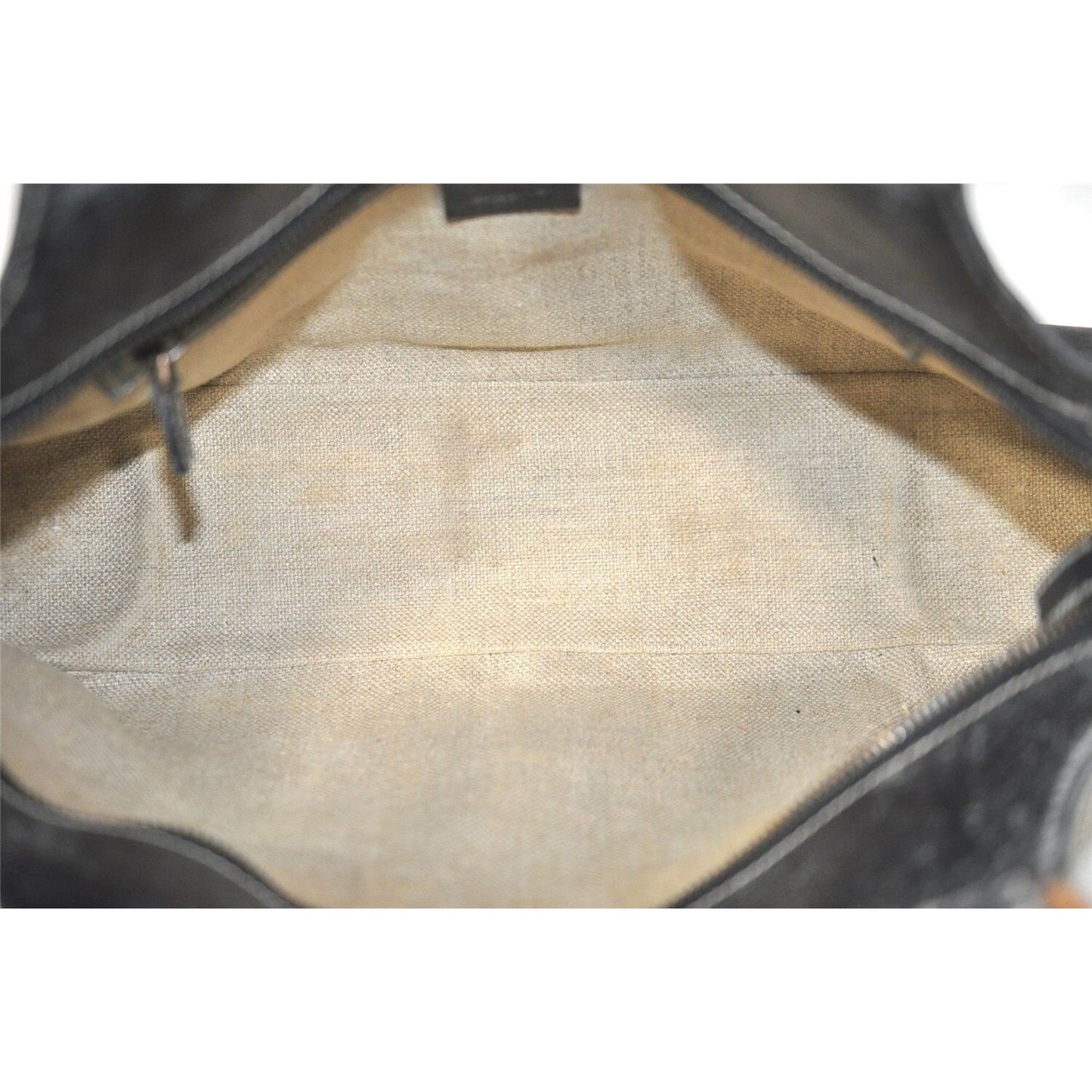 GUCCI black leather satchel w tonal stitching & rose gold accents