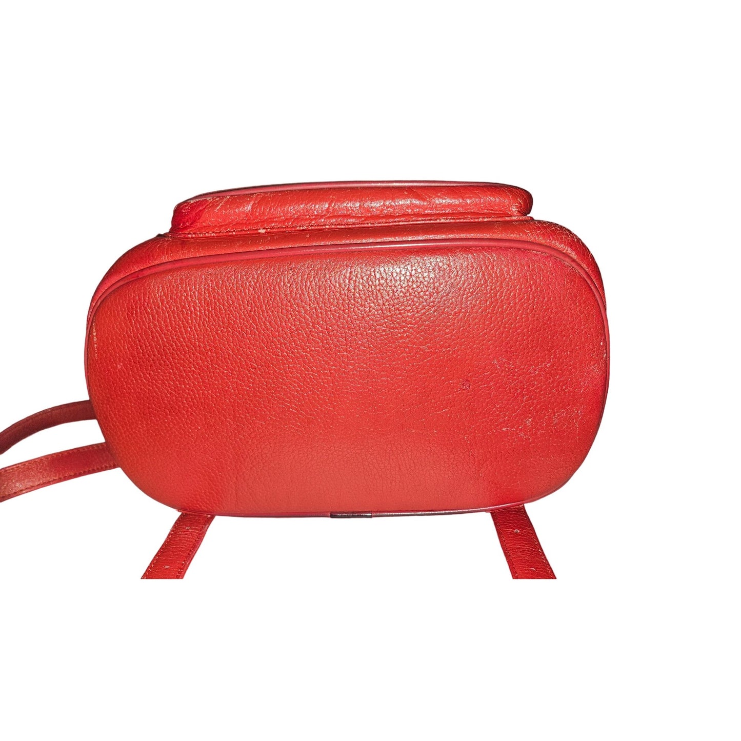 MCM vintage red leather backpack with gold hardware