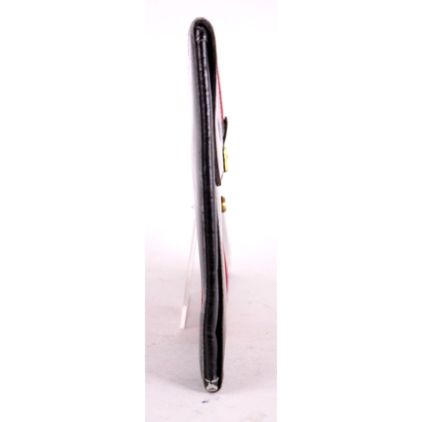 Vintage, Gucci, midnight blue leather, clutch, portfolio, or tablet holder with a wide, red and navy Sherry stripe