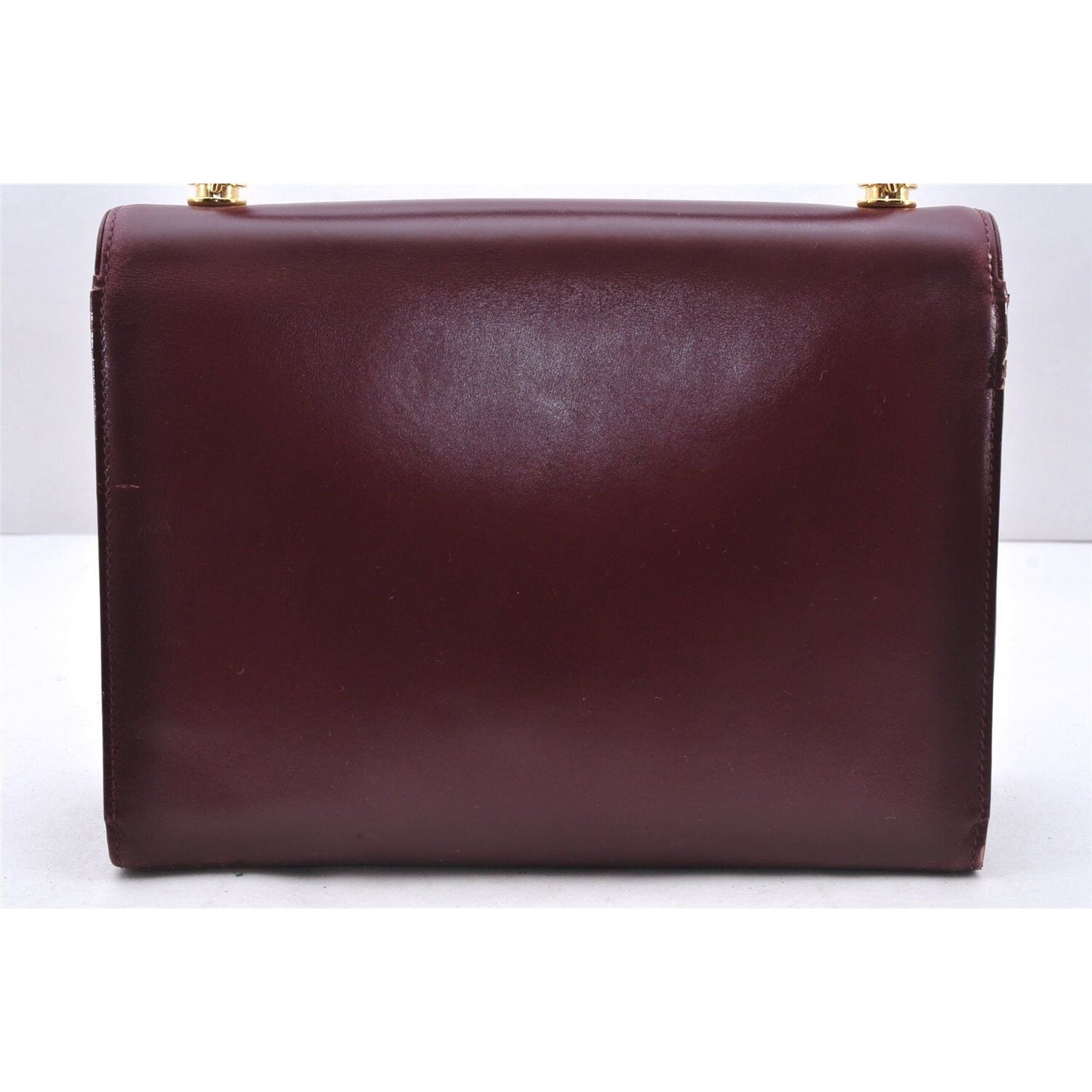 Gucci burgundy top handle Kelly bag w blue lapis clasp & wallet