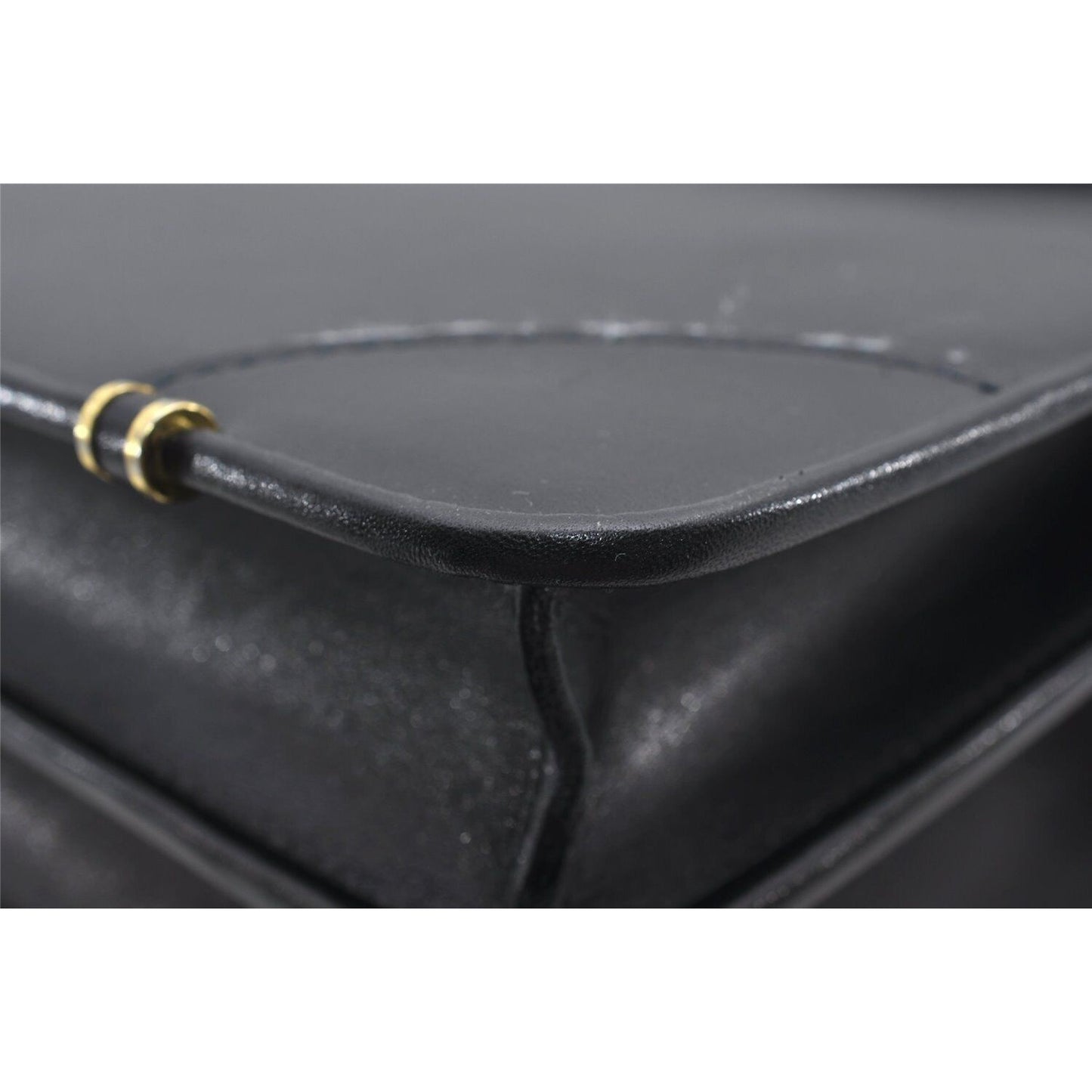 RARE, vintage, Gucci, 'Ophidia' style XL black leather, laptop/messenger/briefcase with a red & green Sherry stripe accent