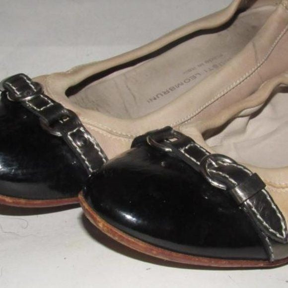 Attilio Giusti Leombruni Metallic Ivory Leather Flats