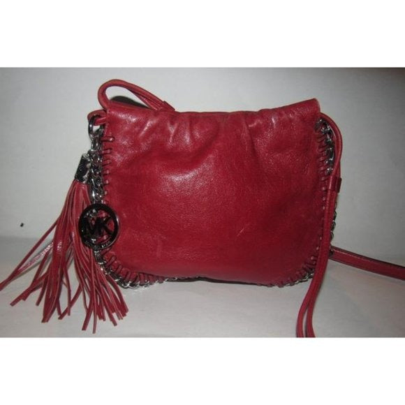 Michael Kors Circular Red Leather Crossbody