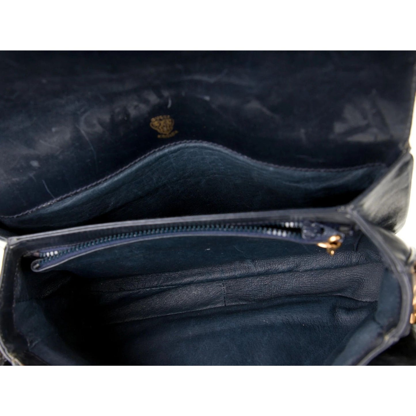 Gucci navy Guccissima leather 1955 Horse-bit shoulder bag