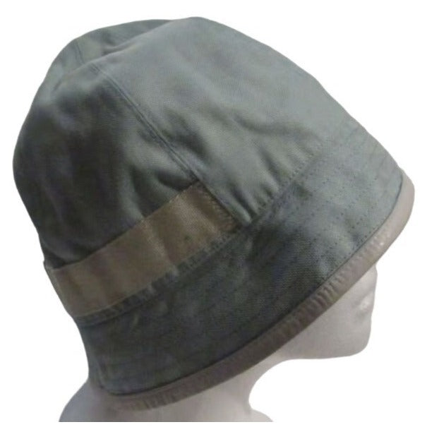 Gucci blue Guccissima print bucket hat w white leather