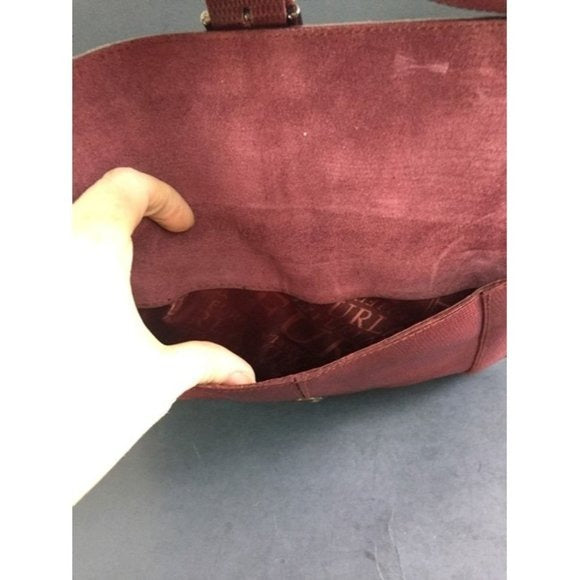 FURLA Vintage Maroon Dark Red Lizard Shoulder Bag