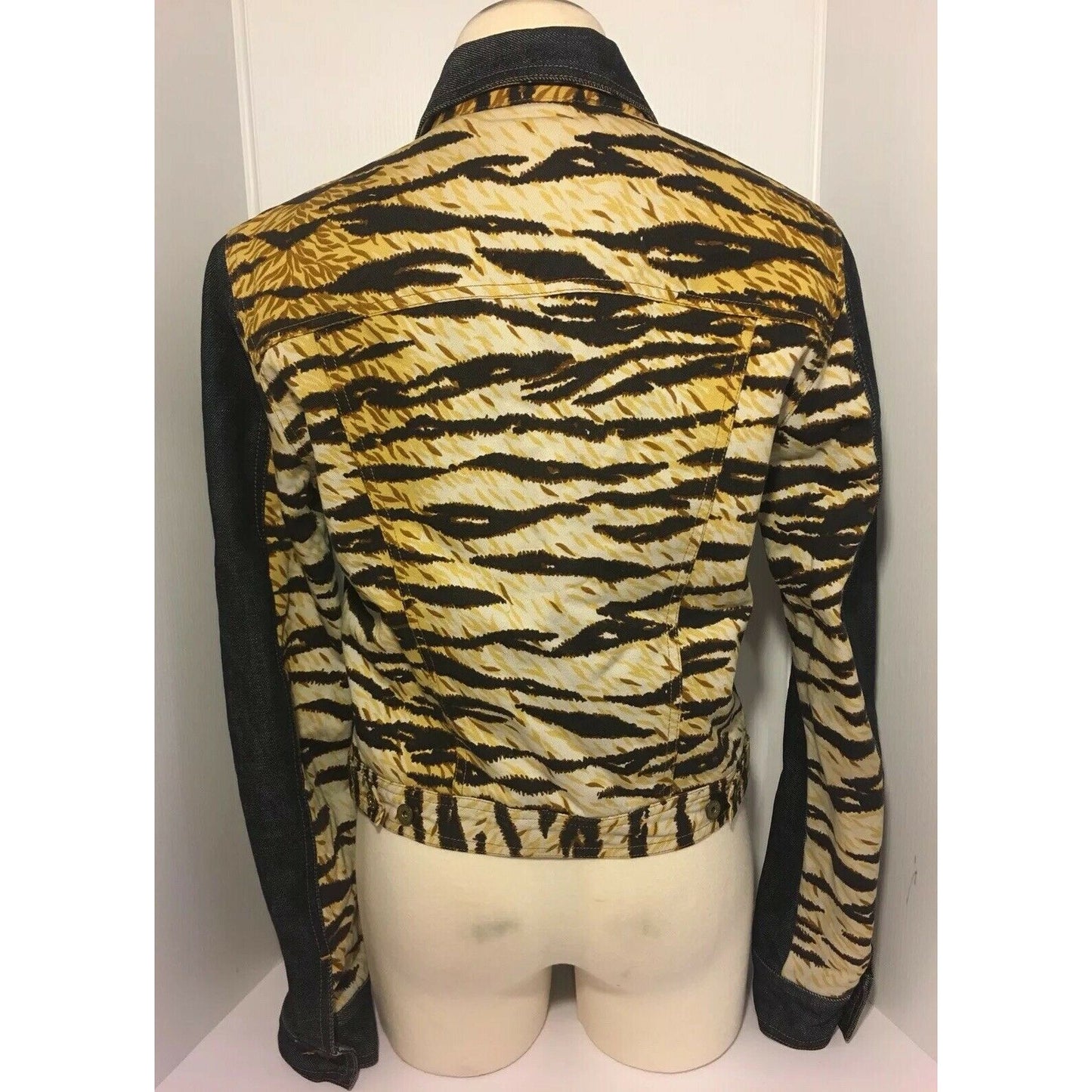 Dolce & Gabbana dark rinse denim & leopard print JEANS