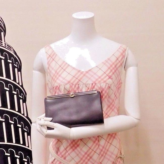 Gucci Interlocking G Chocolate Brown Leather Clutch