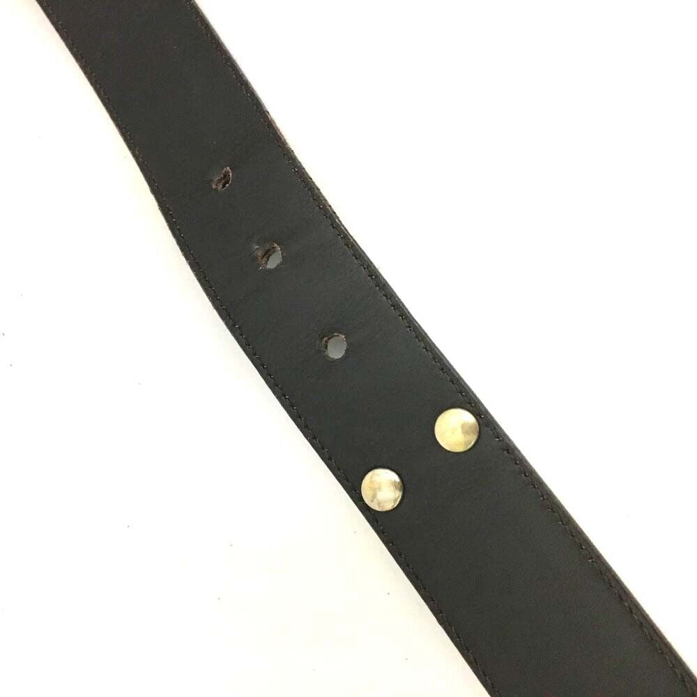 Vintage brown Guccissima leather belt with a gold G buckle