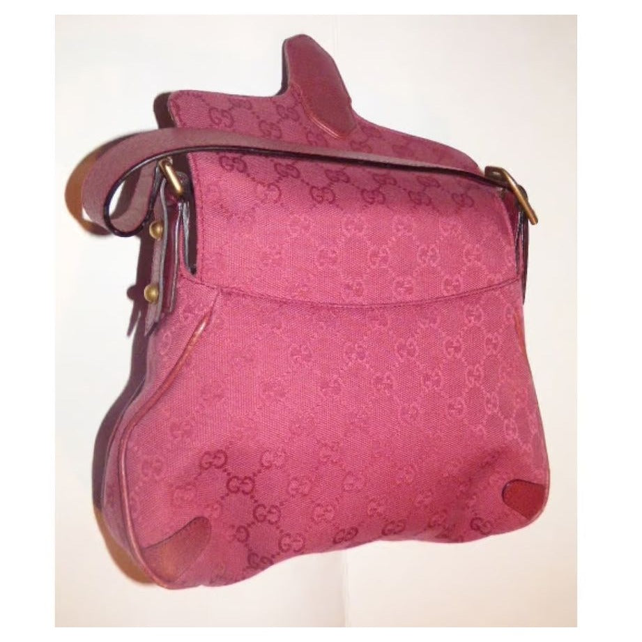 Gucci pink Guccissima leather Horse-bit chain saddle bag