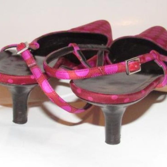 Kate Spade Fuchsia Polka Dots Over Brown Silk