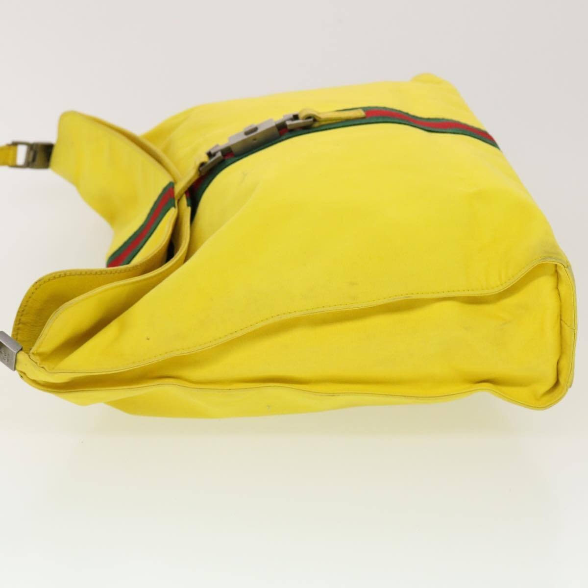 Tom Ford Gucci yellow Jackie hobo w red & green stripe