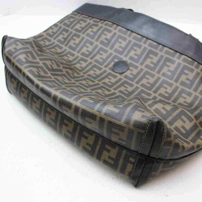SALE! Fendi tobacco Zucca print coated canvas/leather, two handle XL tote bag!