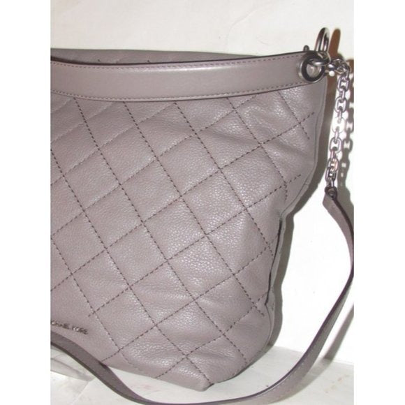 Michael Kors Grey Quilted XL Hobo Bucket Bag
