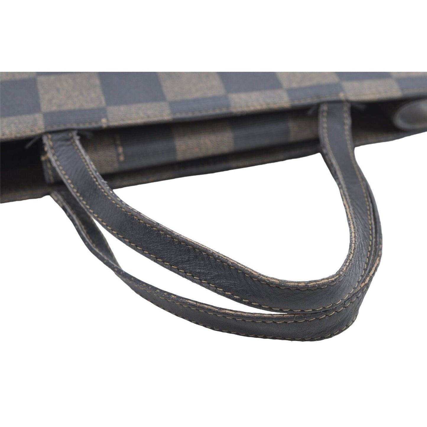 Vintage, Fendi, Roma 1925, checkerboard print in shades of brown coated canvas & brown leather, cross body, tote, or back pack