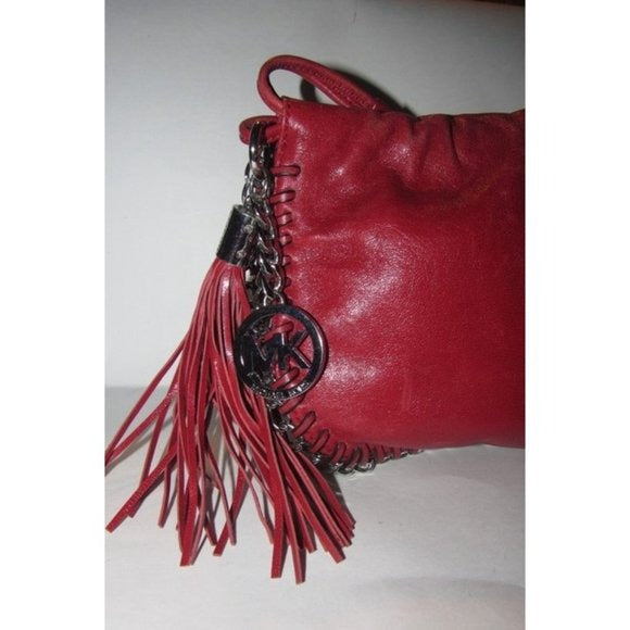 Michael Kors Circular Red Leather Crossbody