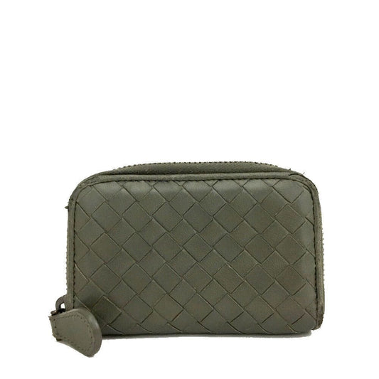 Bottega Veneta, grey intrecciato leather wallet with three compartments and a zip around style!