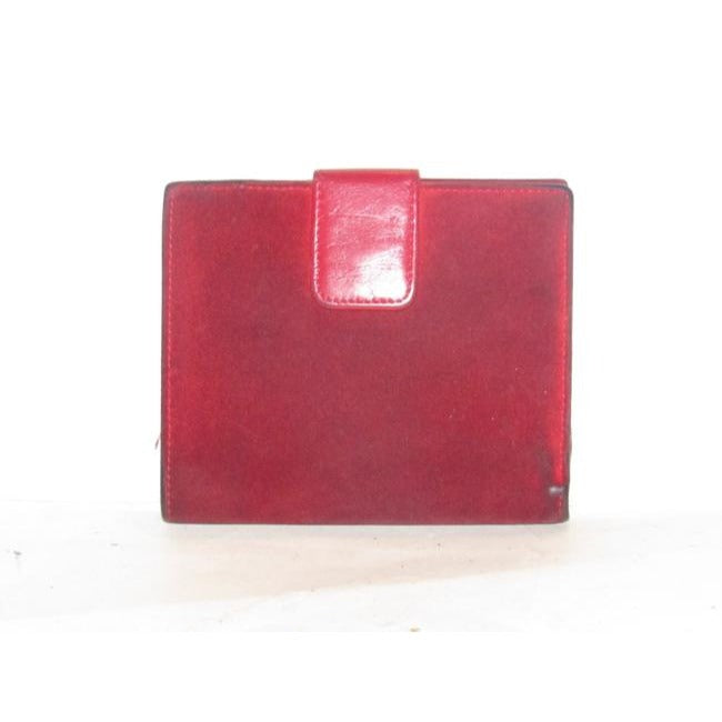 Vintage Gucci Red Suede & Leather Wallet With Gold Horse-bit