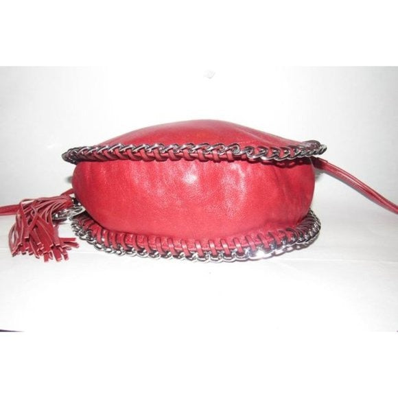 Michael Kors Circular Red Leather Crossbody