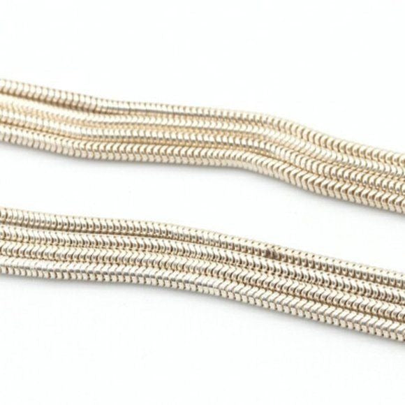 Gucci sterling three strand lariat necklace w square G clasp