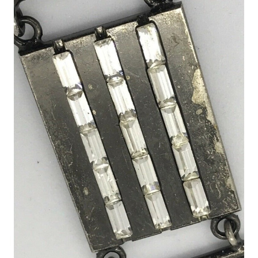 Vintage Gucci sterling silver chain belt with clear rhinestone crystals and a petite GG clasp/buckle