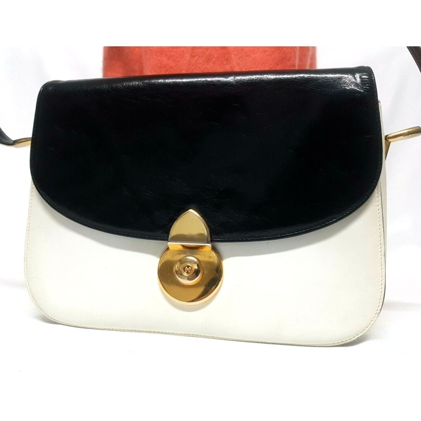 Bally black & white leather color block cross body