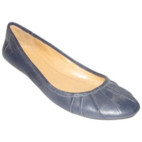 Nine West, Size 7, Navy Blue Modern Ballet Flats with Round Toes