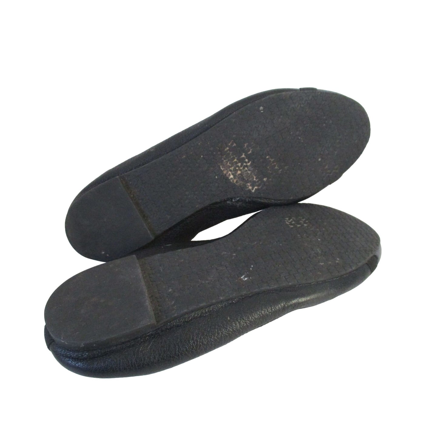 Michael Kors black leather size 8 flats with gold accents