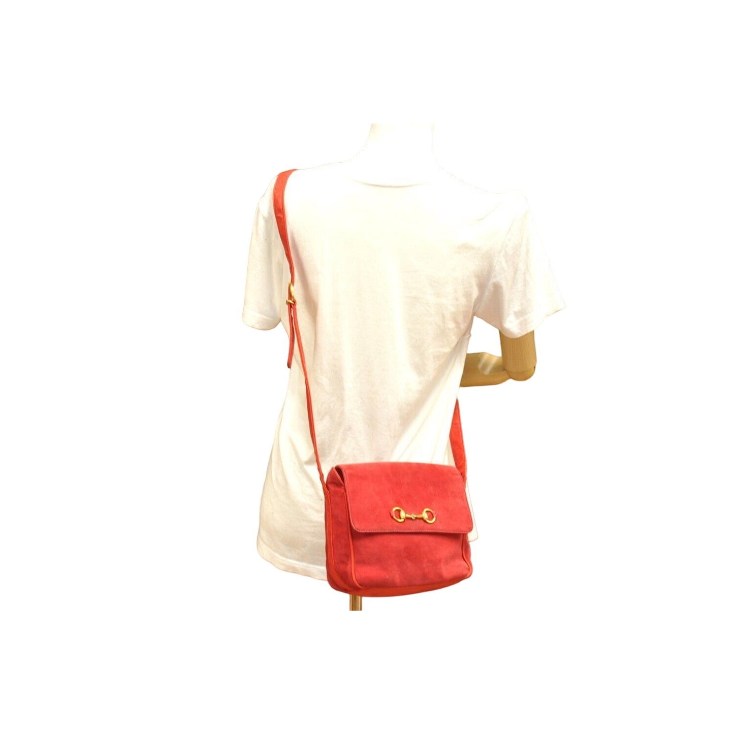 Gucci 1955 Horse-bit red leather & suede cross body