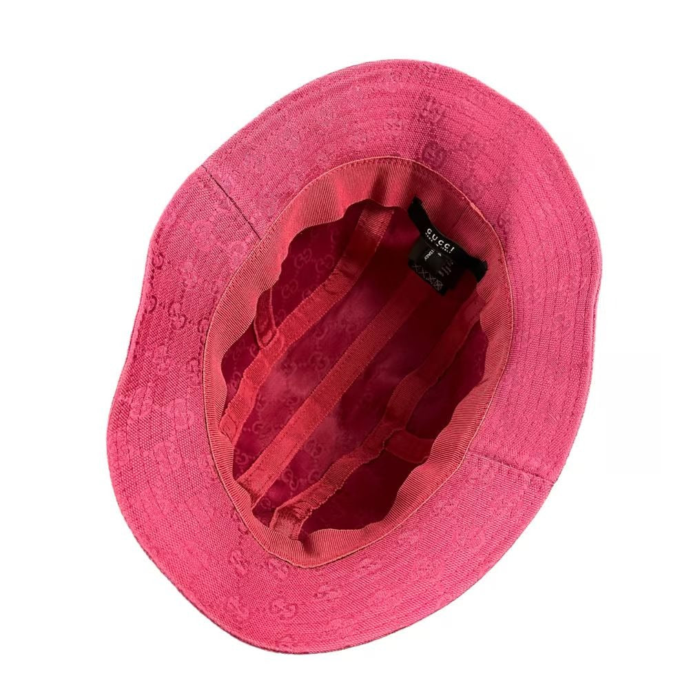 Gucci fuchsia pink Guccissima print Traditional Web Fedora