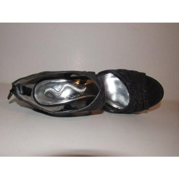 Nina Black FEYLA Sparkly Straps w Mesh & Satin