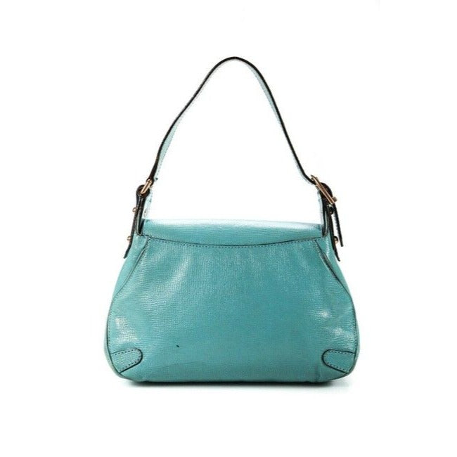 Gucci Turquoise Leather Horse-bit Chain Saddle Bag