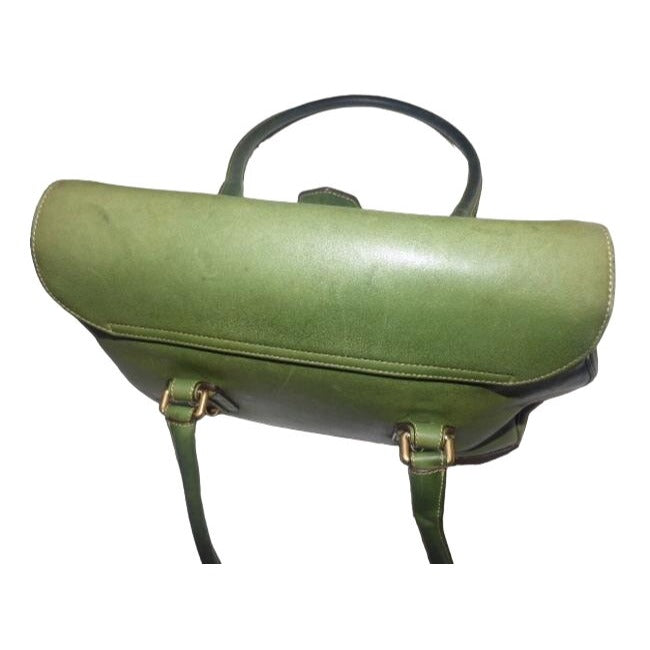 Gucci Ivy Green Leather Horse-bit Chain Top Handle Bag
