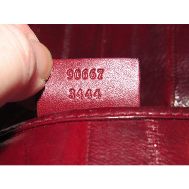 Tom Ford era Gucci Jackie Burgundy Eel Skin Leather Purse