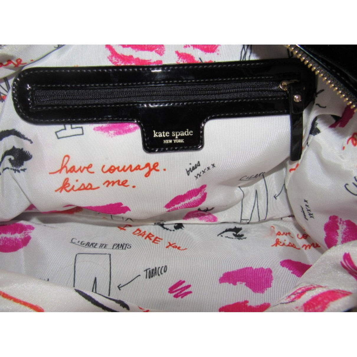 Kate Spade, unique, black patent leather, satchel style, boxy purse