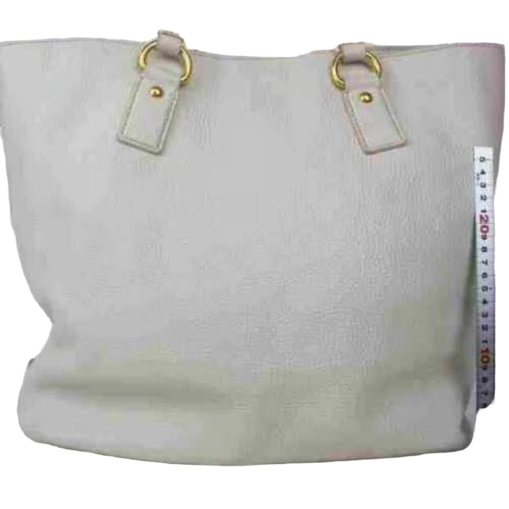 Prada ivory grained leather Vitello Daino XL tote bag