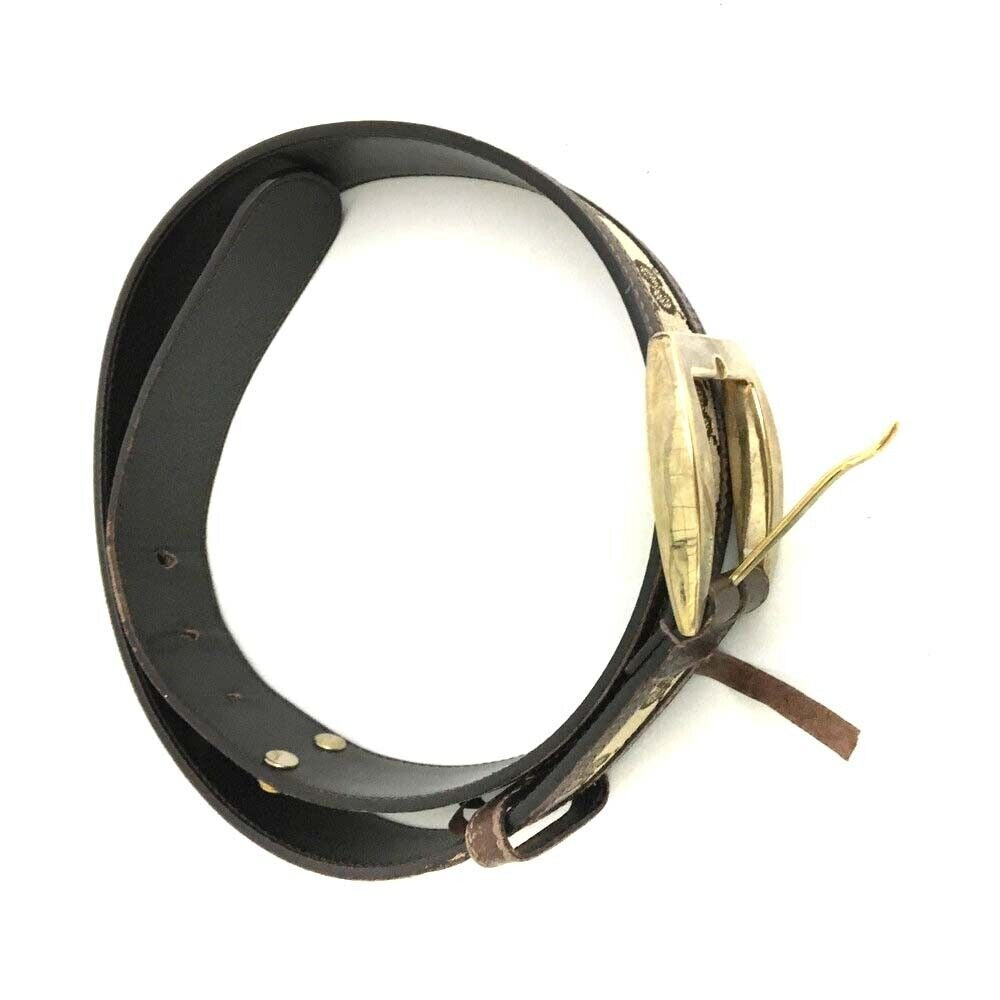 Vintage brown Guccissima leather belt with a gold G buckle